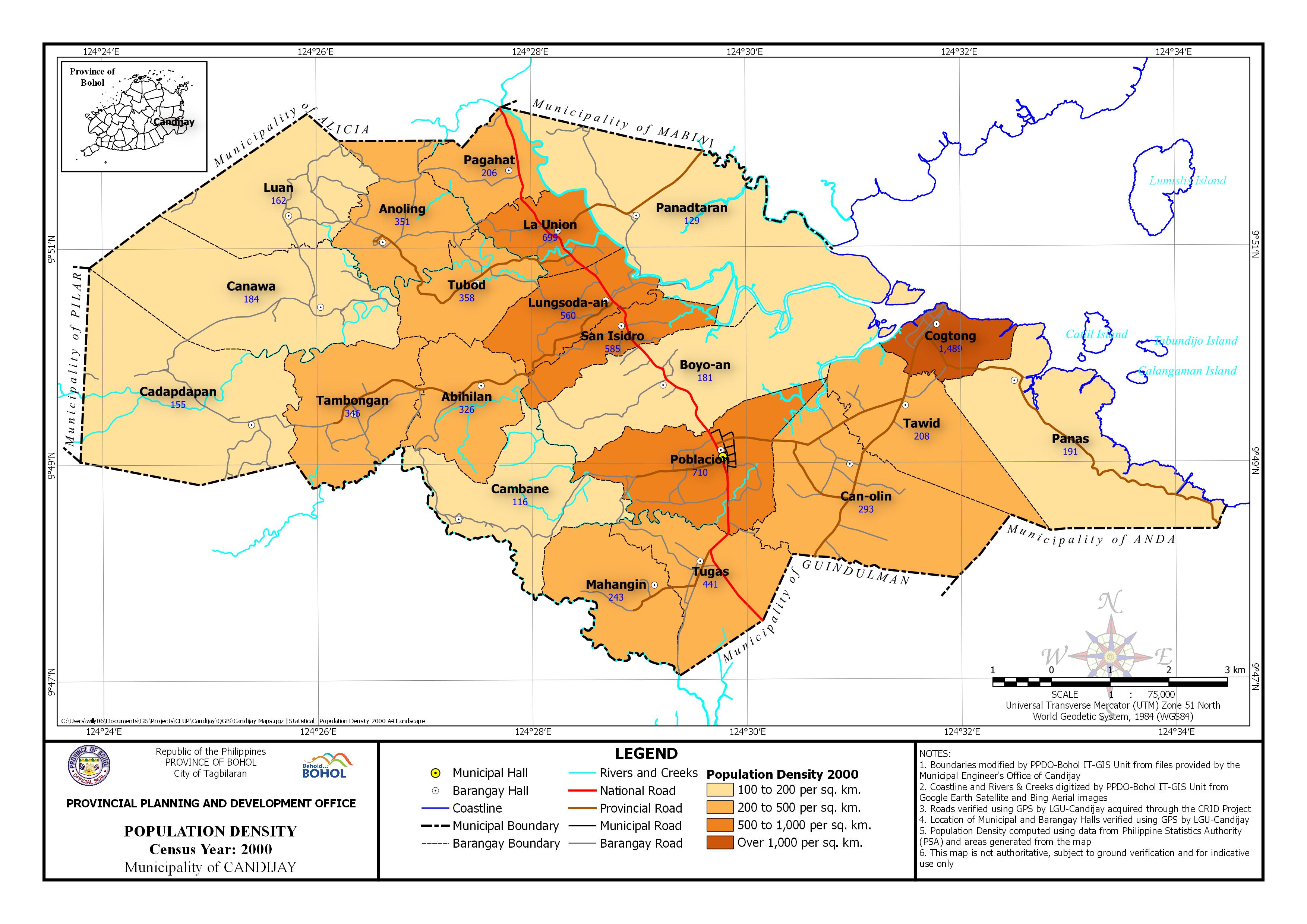 Population Density 2000 Map